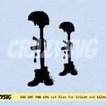 CROSS GUN HELMET BOOTS SVG Army file