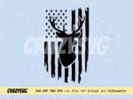 Deer Flag SVG Black Silhouette Cut File Came Cricut