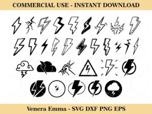 Lightning SVG, Flash Svg Bundle, Lightning Bolt