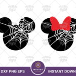 Mickey Minnie Halloween Head SVG, Disney Layered File Cutting