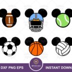 Mickey Sport SVG cut files, Mickey Football, Basketball, Volleyball