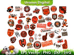 NFL Cleveland Browns Vector Bundle Cleveland SVG Cut Files Cricut