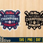 Ole Miss National Champions 2022 SVG Baseball Vector Design