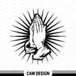 Pray Hands Clipart, Hands Vector Silhouette SVG Cut File vector