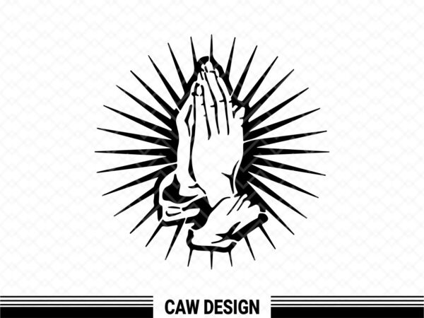 Pray Hands Clipart, Hands Vector Silhouette SVG Cut File vector