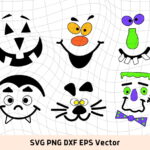 Pumpkin Decorating Face SVG Halloween Decor Cut File Craft Project