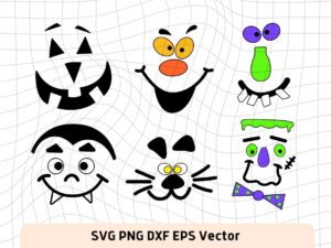 Pumpkin Decorating Face SVG Halloween Decor Cut File Craft Project