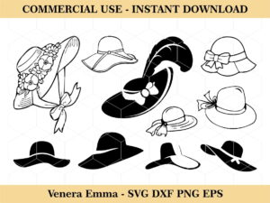 Woman Hat SVG, Fashion Hat Svg, Women Hat Clipart