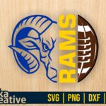 rams half football svg file