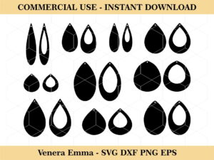 teardrop earring svg bundle