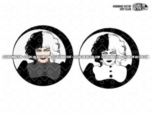 Cruella svg, Deville cut files, Villain Cruella Layered