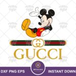 Disney Gucci SVG, Fashion Parody Vector, Funny Gucci Design, Mickey Mouse Gucci