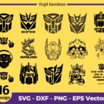 For Cricut, Transformers SVG Bumblebee Cut Files Optimus Prime Autobots Decepticons Megatron