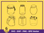 Glass Jar Clipart Jar SVG Cut Files Kitchen Mason Jar Cricut