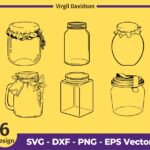 Glass Jar Clipart Jar SVG Cut Files Kitchen Mason Jar Cricut