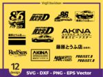 Initial D Honda AE86 Skyline Supra Civic Impreza Akina SVG Bundle