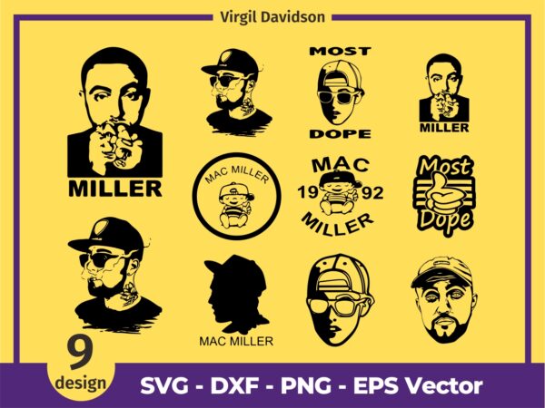 Mac Miller Design Pack SVG Vector PNG Most Dope rap hiphop circles lil peep macadelic tattoo