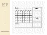 Monthly Calendar SVG, Calendar Cut File