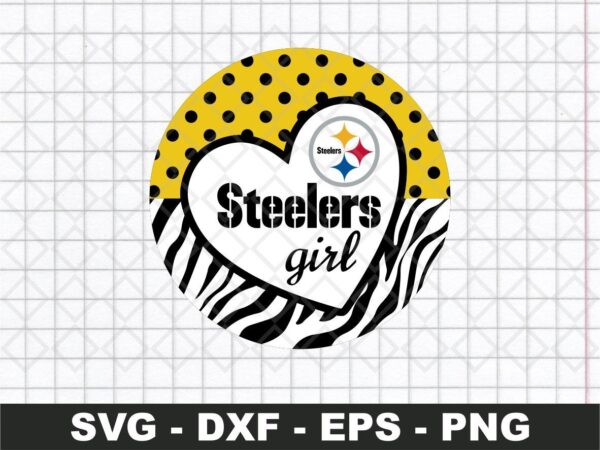 NFL Steelers Design Include SVG, DXF, PNG and EPS for Cutting Machine Cricut and More