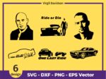 Paul Walker SVG, Dominic Toretto Brian \'O Conner JDM Skyline Charger EPS DXF PNG