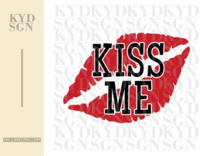 kiss me svg, red lipas cut file, valentine svg file