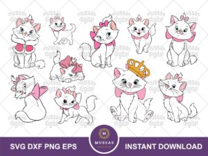 marie the white kitten svg bundle