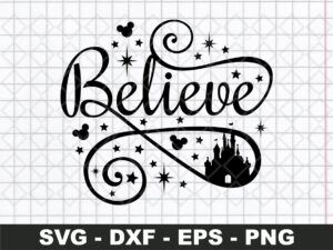 Cricut Silhouette Cameo Believe Castle Magical Christmas 2022 SVG file