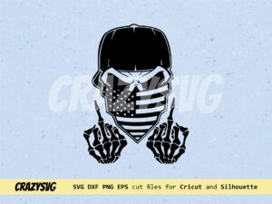 F U gangster skull SVG wicked flag Vector