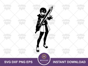 Kirigaya Kazuto SVG Anime Cartoon Manga Clipart