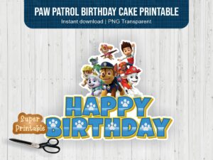 Paw Patrol Birthday Cake Printable PNG 2022 update