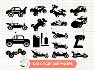 Racing Car Clipart Bundle RC SVG