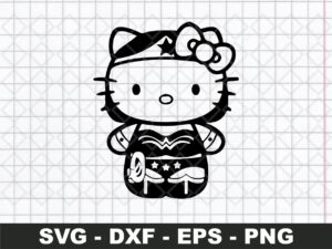 Wonder Woman Inspired Hello Kitty SVG