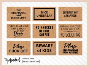 Funny Door Mat SVG Bundle