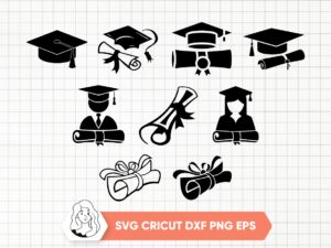 Graduation-Cap-Clipart-Set-SVG-Graduate-Silhouette