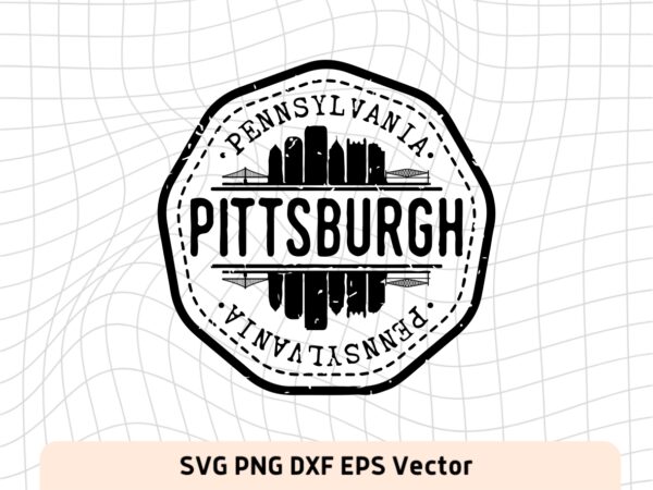 Pittsburgh Passport Stamp Vector EPS DXF PNG SVG