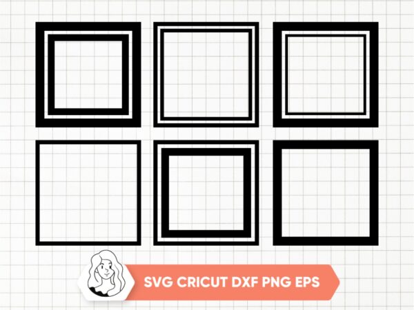 SQUARE FRAME SVG, Digital Download, Frame Clipart