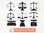 Weightier Silhouette Clipart Vector Image , Balance Svg, Law Balance SVG