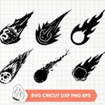 Comet-Asteroid-Flaming-SVG-Vector-Clipart-Comet-Black-PNG-Pack