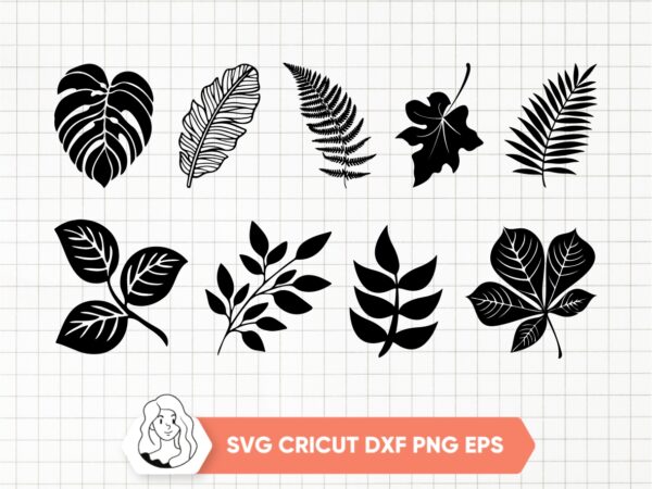 Leaves-Plants-SVG-Black-Clipart