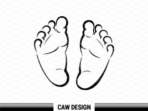 Baby-Foot-Outline-Vector-Black-Silhouette