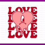 Bad-Bunny-Love-Heart-Drip-Valentine-Theme-Vector-SVG