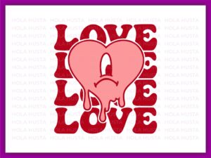 Bad-Bunny-Love-Heart-Drip-Valentine-Theme-Vector-SVG