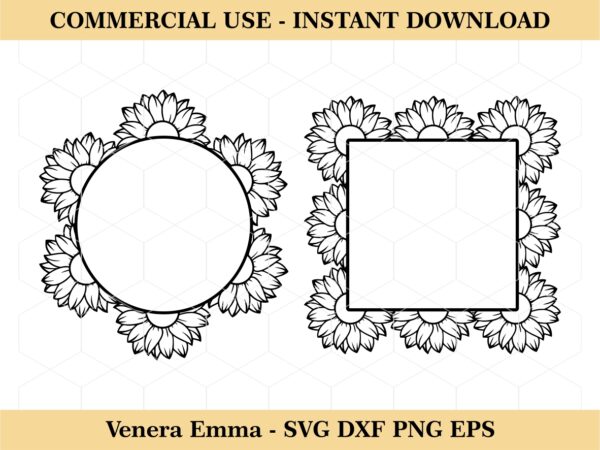 Frame-Sunflower-Wreath-SVG-Files-for-Cricut