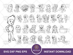 Paw-Patrol-Outline-SVG-Bundle-clipart