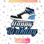 Sneaker-Jordan-Obsidian-UNC-Birthday-Cake-Topper