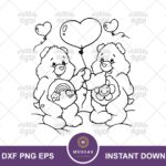 Best-Friend-Bear-and-Harmony-Bear-Outline-SVG-Cricut-Image