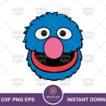 Grover-Sesame-Street-Face-SVG-Clip-Art-Layered