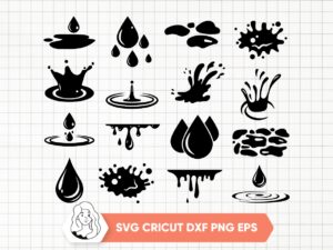 Water-Droplets-SVG-Water-Silhouette-Cricut-Instant-Download