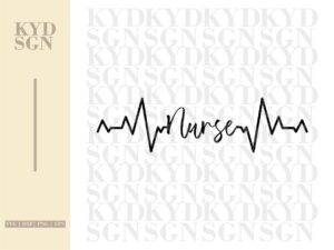 Heartbeat Line Nurse Cut Files SVG