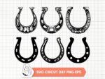 Horseshoe SVG, Horseshoe Cut Files Silhouette, Horseshoe Nails Clip Art